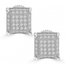 0.51 ct Round Cut Cubic Zirconia Stud Earrings in Screw Back